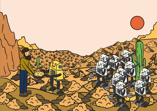 algocrowd style gold mining, evening