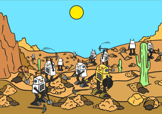 algocrowd style gold mining, noon