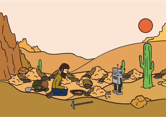 automated gold mining, evening