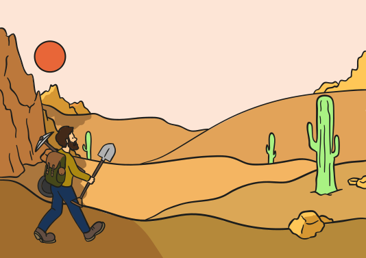 traditional gold mining, morning